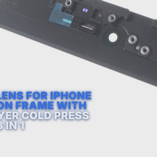 Glass Lens For iPhone 6 Plus on Frame with OCA Layer Cold Press Black 3 in 1 Lens FoneFunShop