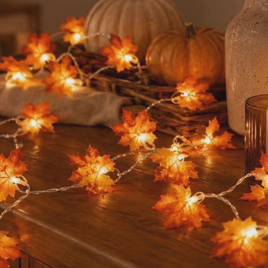 Halloween Maple Leaf String Lights 1.5m 10 LED Warm White Halloween Decoration FoneFunShop