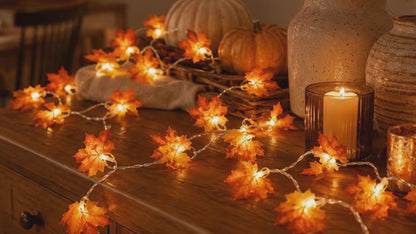 Halloween Maple Leaf String Lights 1.5m 10 LED Warm White Halloween Decoration FoneFunShop