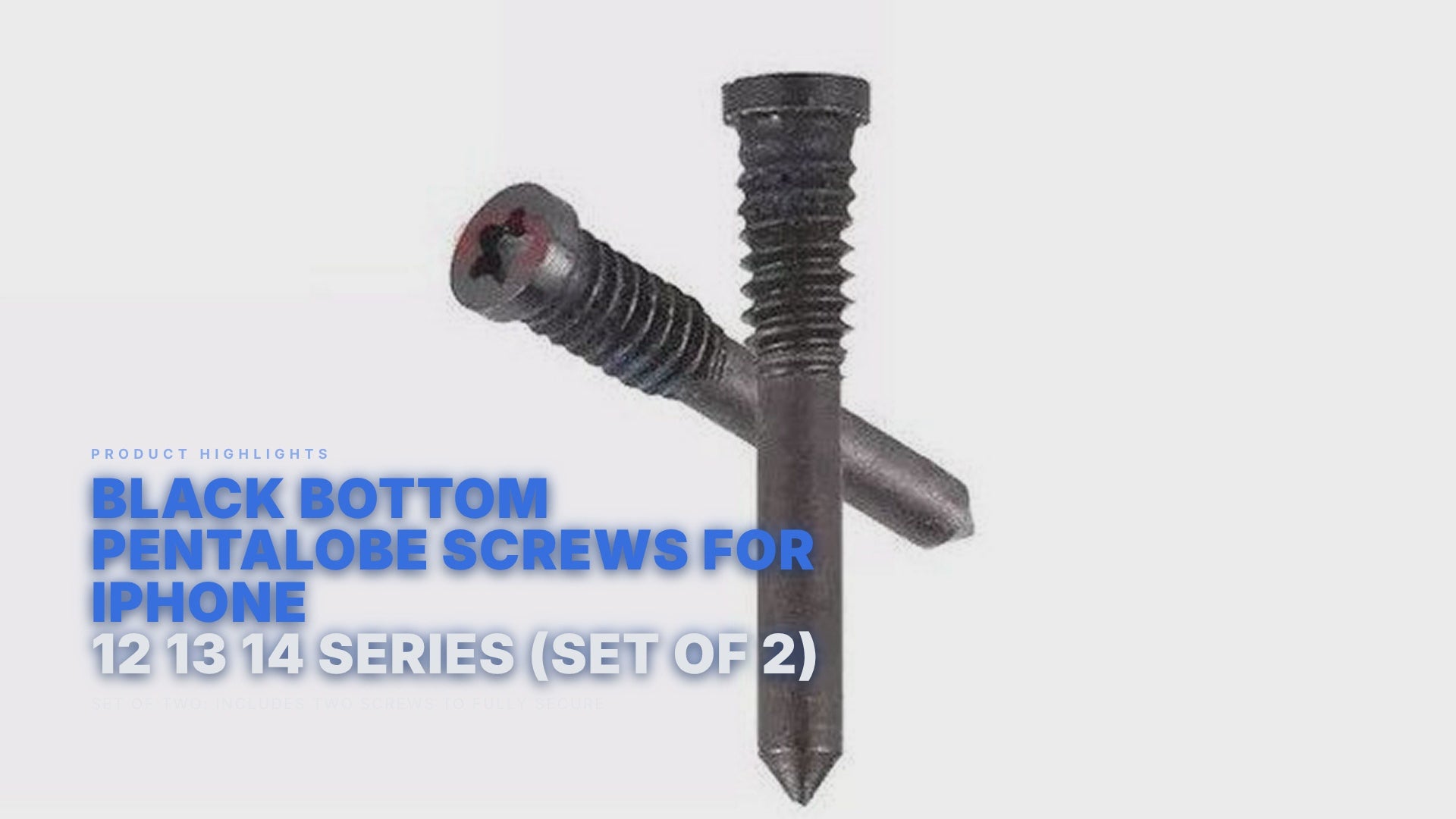 Black Bottom Pentalobe Screws for iPhone 11 12 13 14 Series (Set of 2) FoneFunShop