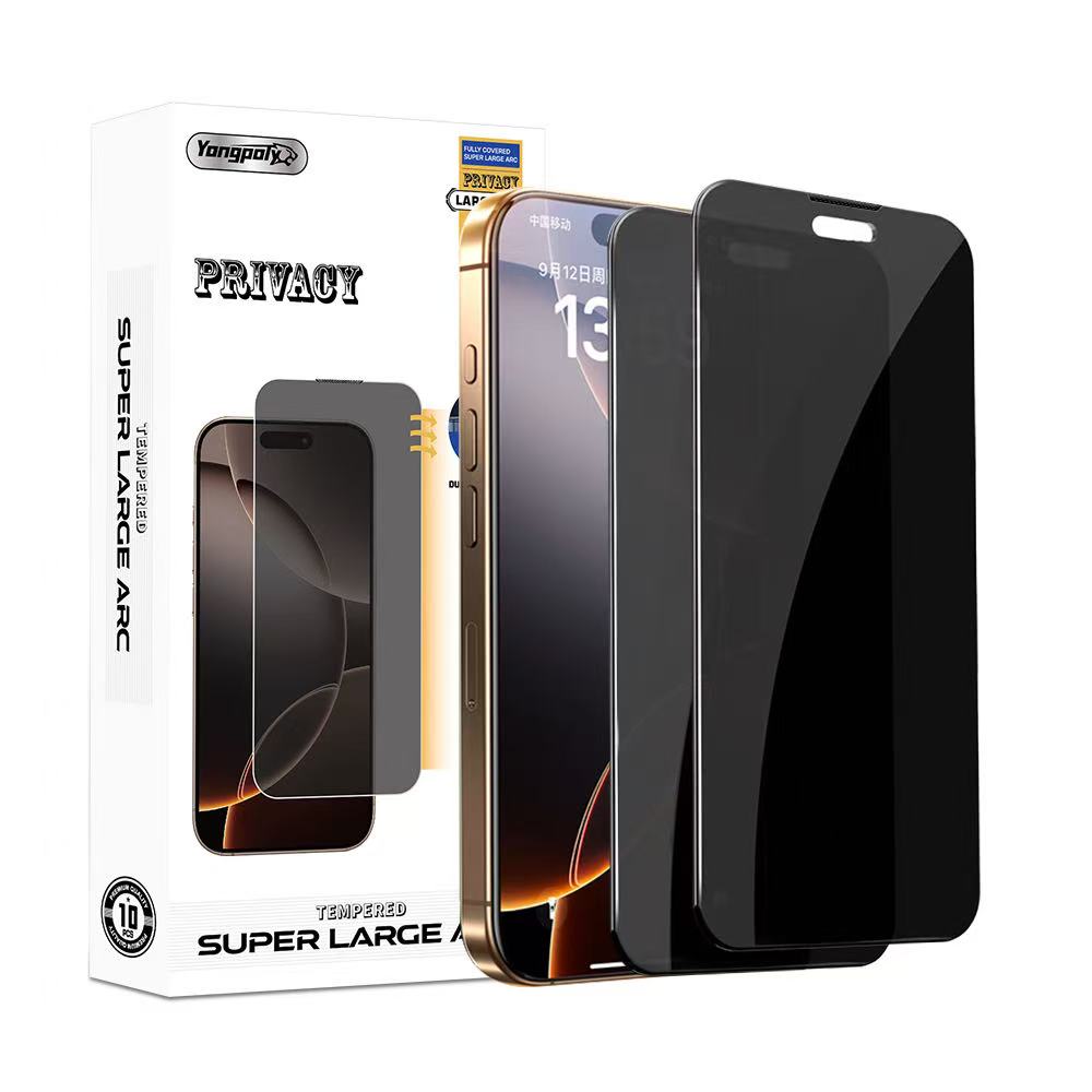 Pack of 3 9D Privacy Glass Screen Protector For iPhone 16 Plus Screen Protector FoneFunShop