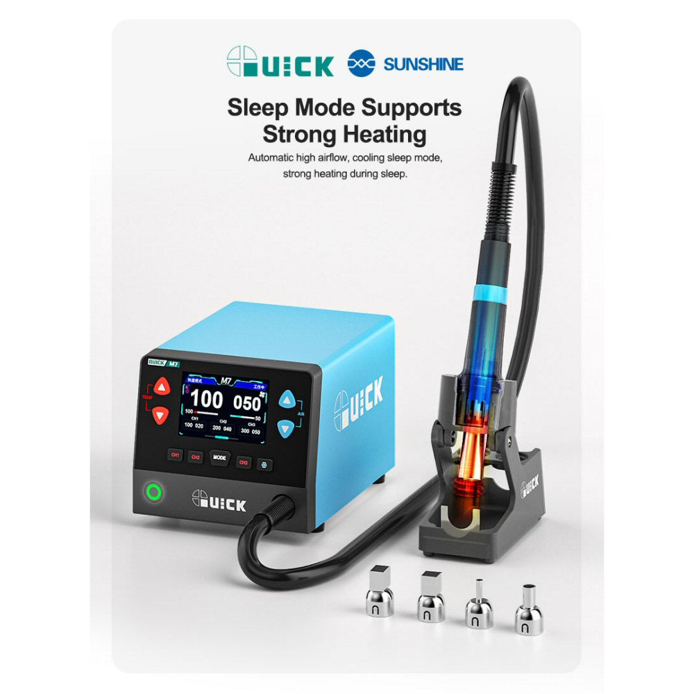 QUICK M7 110v 1000W Intelligent Lead-free Soldering Station 9-channel Intelligent Desoldering Solder FoneFunShop