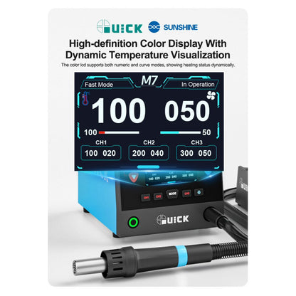 QUICK M7 110v 1000W Intelligent Lead-free Soldering Station 9-channel Intelligent Desoldering Solder FoneFunShop