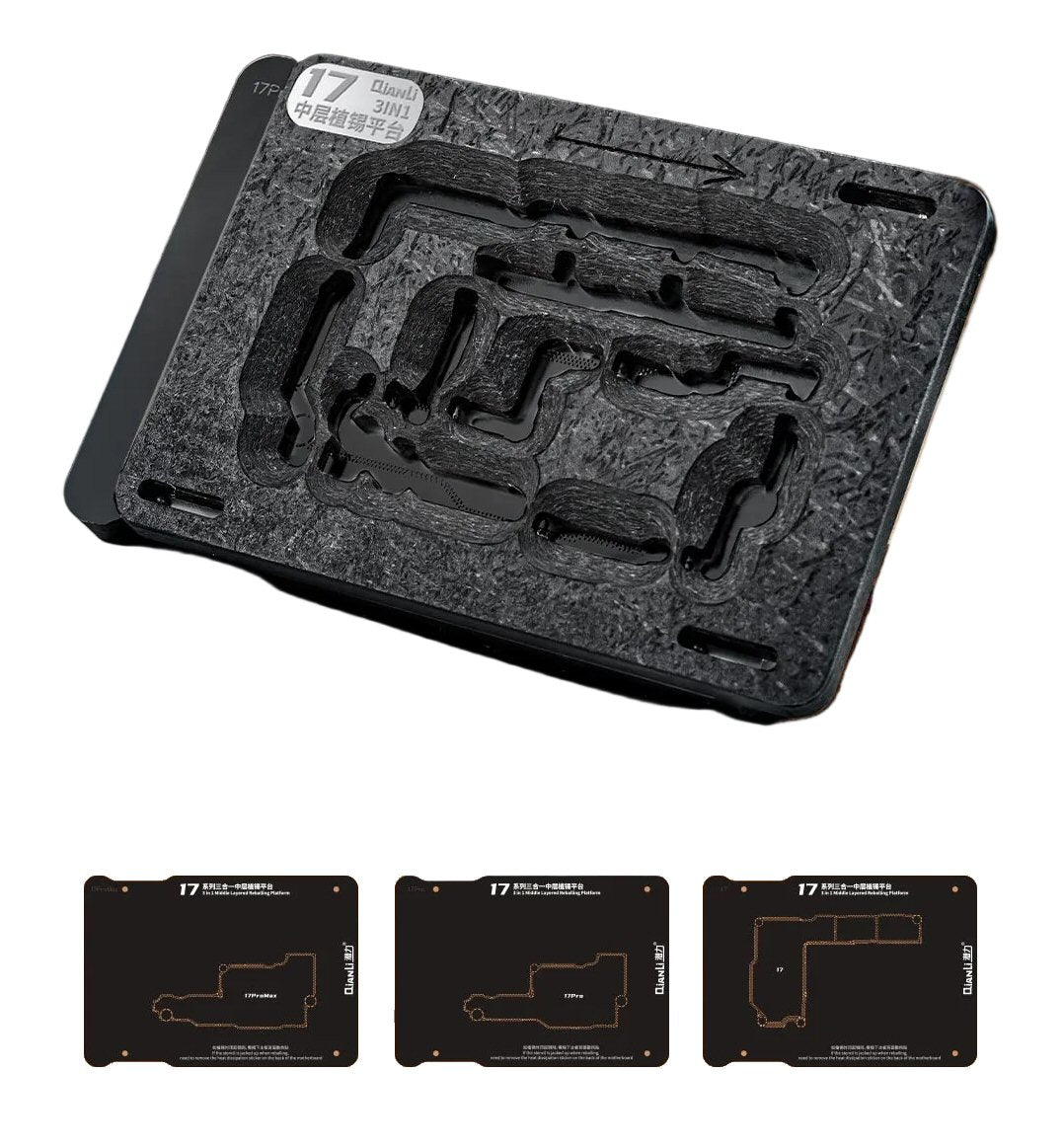 QianLi Middle Layer Reballing Station With 3 Stencils for IP17 Series