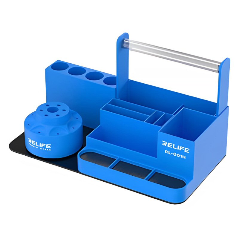 360 Rotating Stepped Tool Organizer Phone Repair Storage Rack RELIFE RL-001H - Blue Tool Organizer Storage FoneFunShop