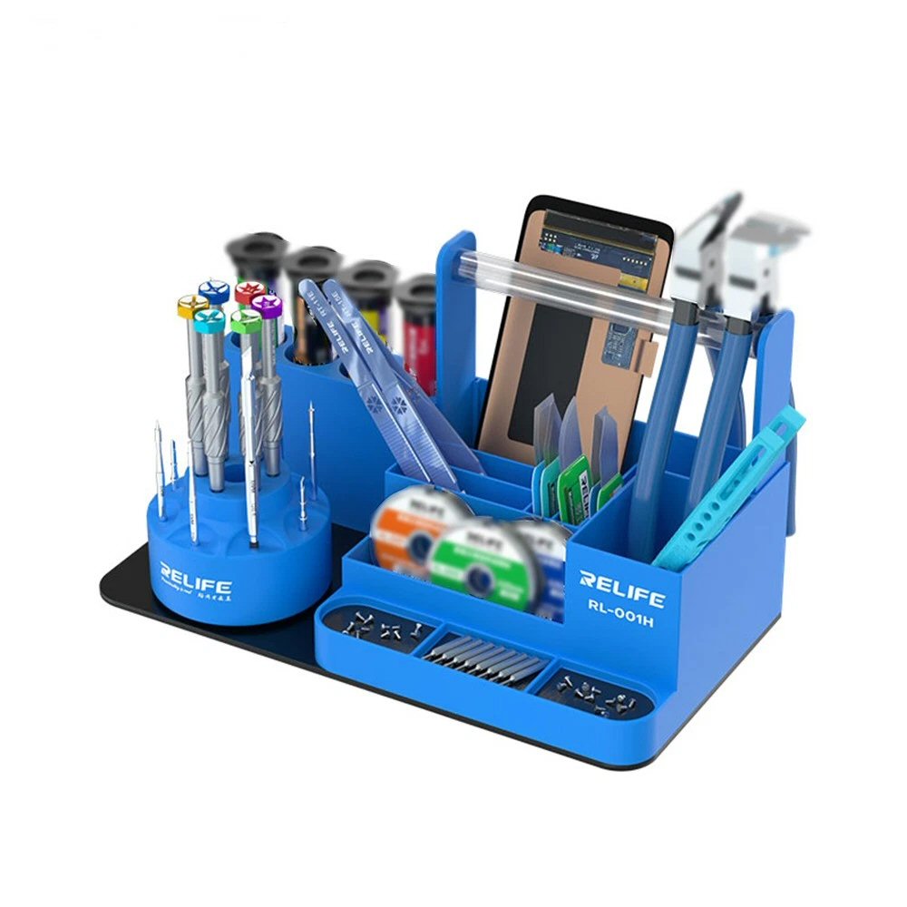360 Rotating Stepped Tool Organizer Phone Repair Storage Rack RELIFE RL-001H - Blue Tool Organizer Storage FoneFunShop