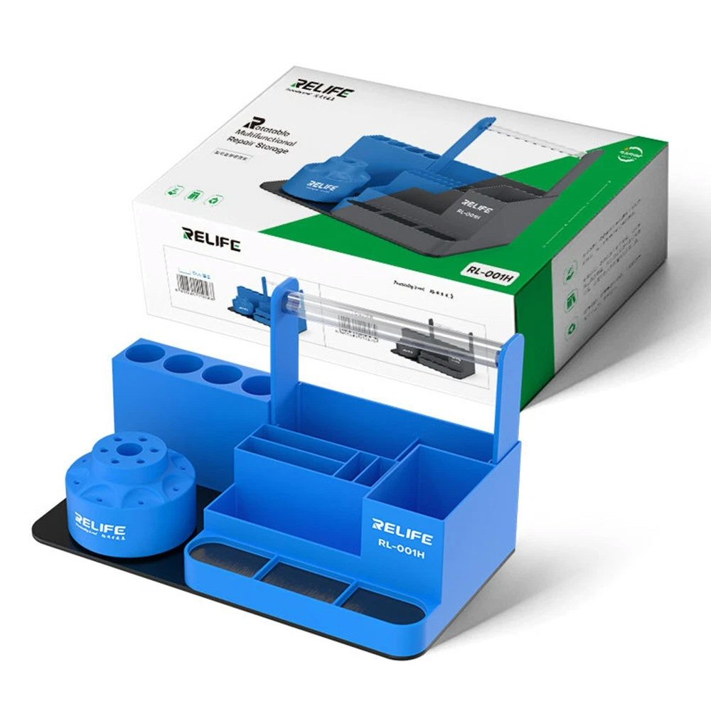 360 Rotating Stepped Tool Organizer Phone Repair Storage Rack RELIFE RL-001H - Blue Tool Organizer Storage FoneFunShop