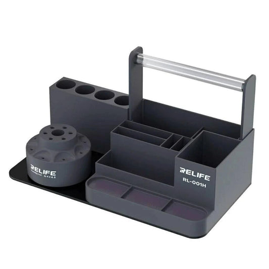 360 Rotating Stepped Tool Organizer Phone Repair Storage Rack RELIFE RL-001H - Grey Tool Organizer Storage FoneFunShop