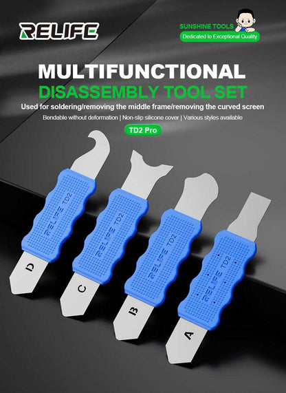 Prying Separation Scraping Tool Set For Phone Repair - Set of 4 Relife TD2 Tool FoneFunShop