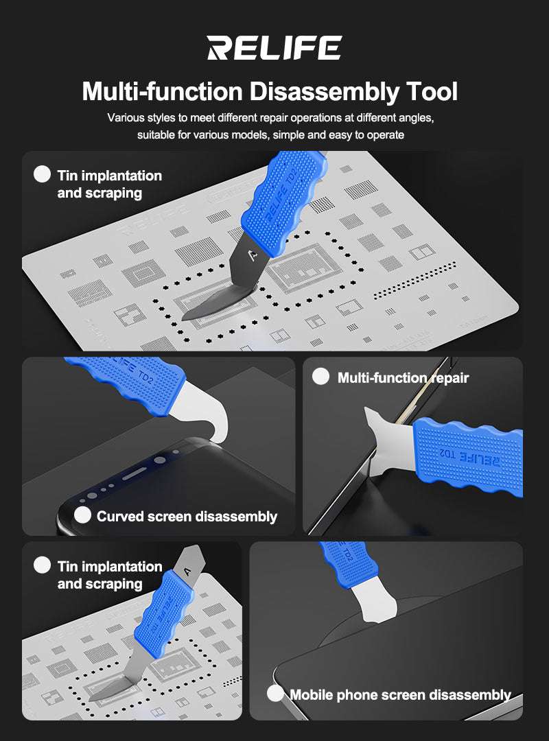 Prying Separation Scraping Tool Set For Phone Repair - Set of 4 Relife TD2 Tool FoneFunShop