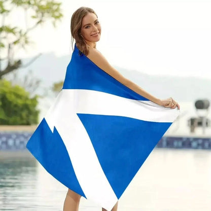 100% Cotton Scottish Flag Saltire Saint Andrews Printed Beach Towel