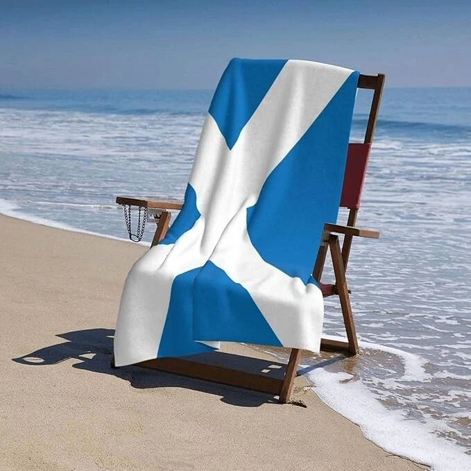 100% Cotton Scottish Flag Saltire Saint Andrews Printed Beach Towel