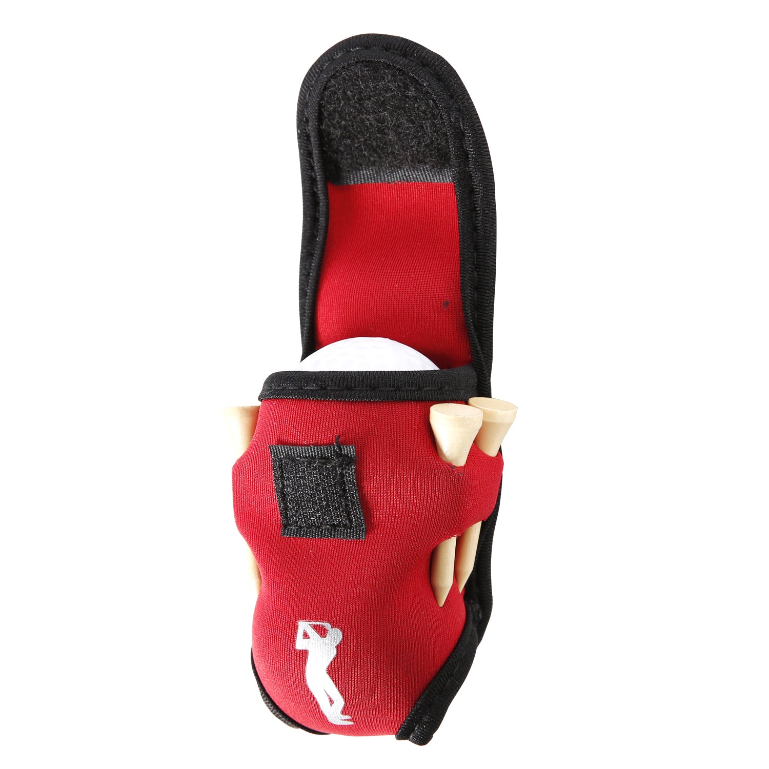 Golf Ball Carry Bag with Clasp Holds 2 Balls & Tees Trouser Attachment Red Golf Accessorise FoneFunShop