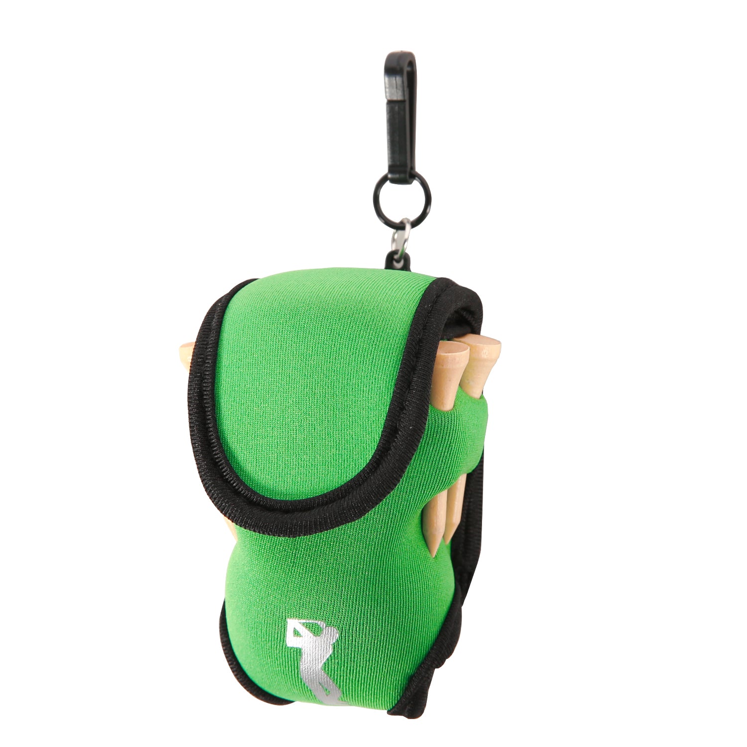 Golf Ball Carry Bag with Clasp Holds 2 Balls & Tees Trouser Attachment Green Golf Accessorise FoneFunShop