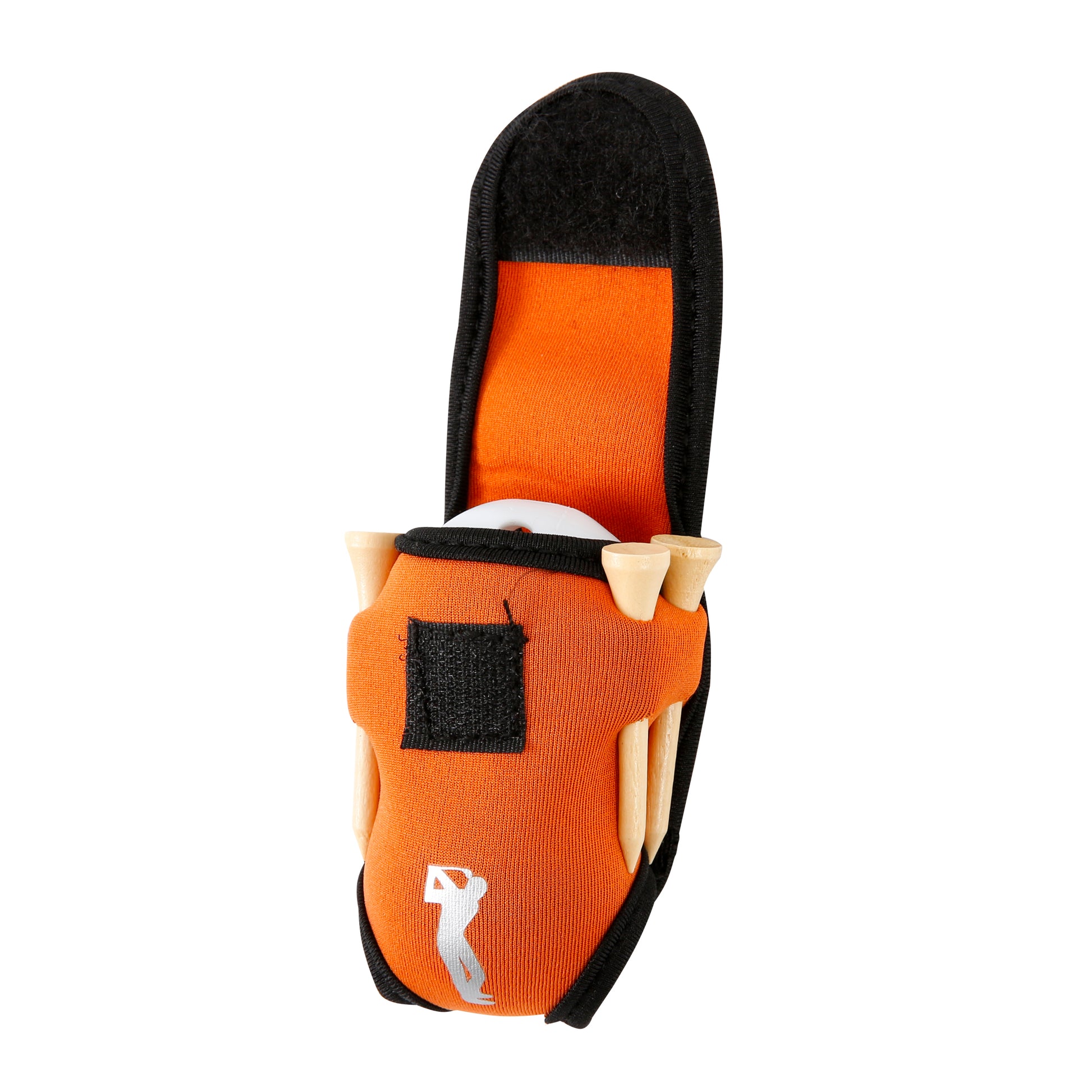 Golf Ball Carry Bag with Clasp Holds 2 Balls & Tees Trouser Attachment Orange Golf Accessorise FoneFunShop
