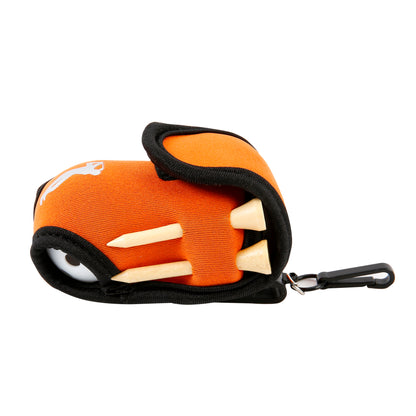 Golf Ball Carry Bag with Clasp Holds 2 Balls & Tees Trouser Attachment Orange Golf Accessorise FoneFunShop