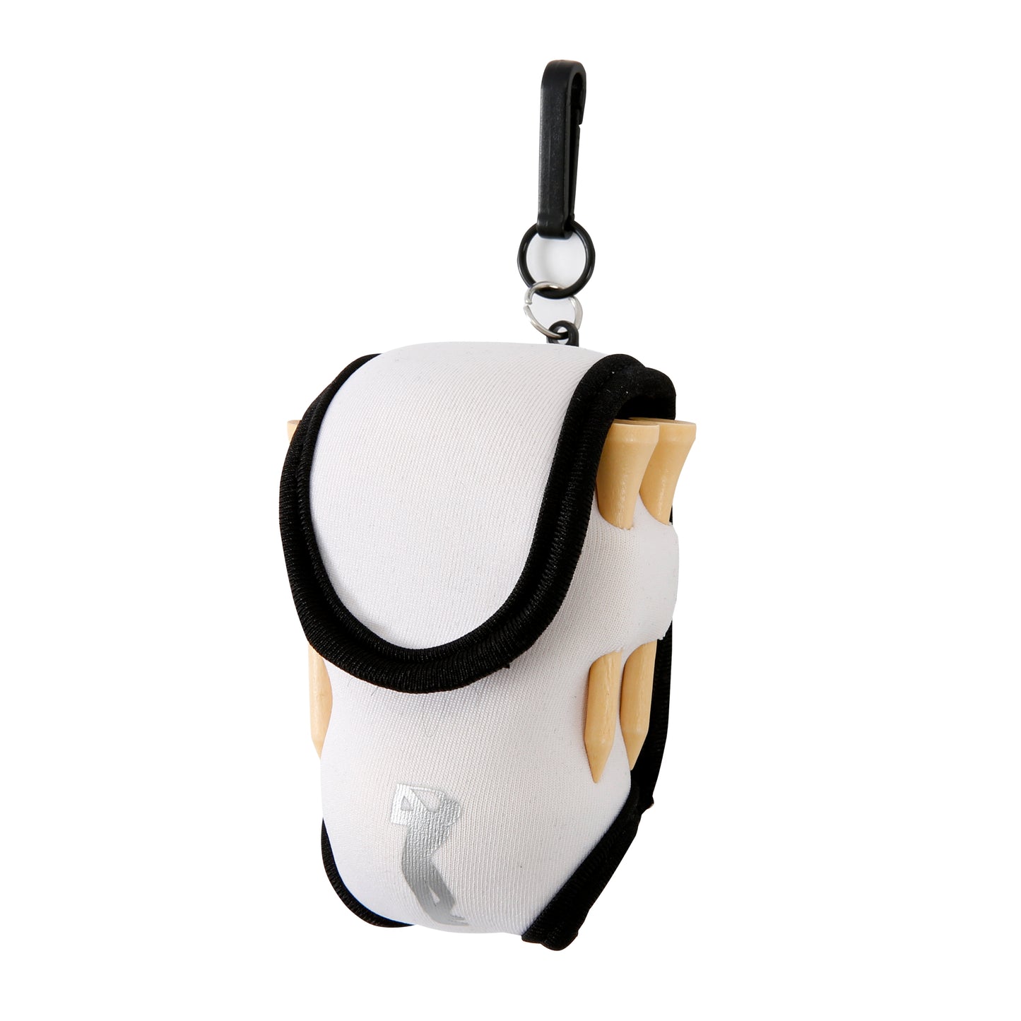 Golf Ball Carry Bag with Clasp Holds 2 Balls & Tees Trouser Attachment White Golf Accessorise FoneFunShop