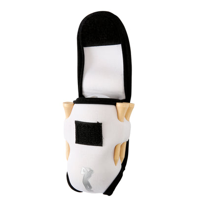 Golf Ball Carry Bag with Clasp Holds 2 Balls & Tees Trouser Attachment White Golf Accessorise FoneFunShop