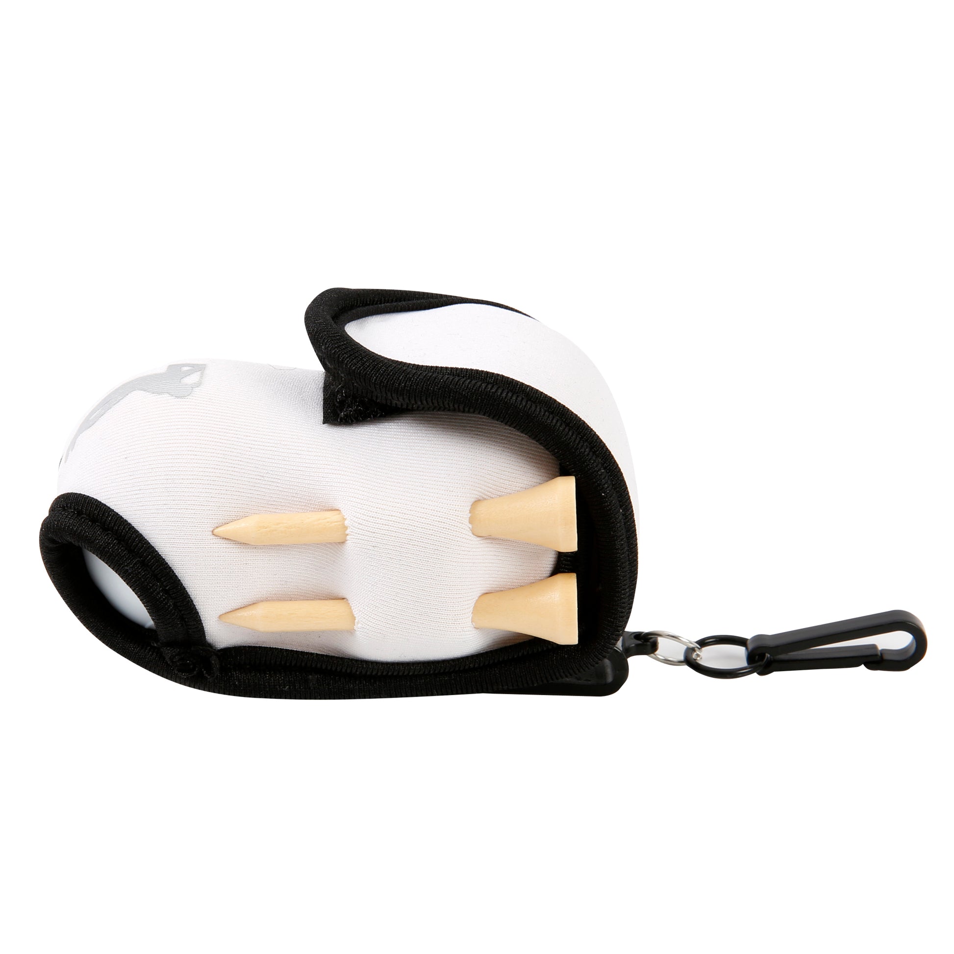 Golf Ball Carry Bag with Clasp Holds 2 Balls & Tees Trouser Attachment White Golf Accessorise FoneFunShop