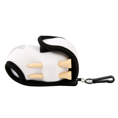 Golf Ball Carry Bag with Clasp Holds 2 Balls & Tees Trouser Attachment White Golf Accessorise FoneFunShop