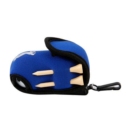 Golf Ball Carry Bag with Clasp Holds 2 Balls & Tees Trouser Attachment Blue Golf Accessorise FoneFunShop