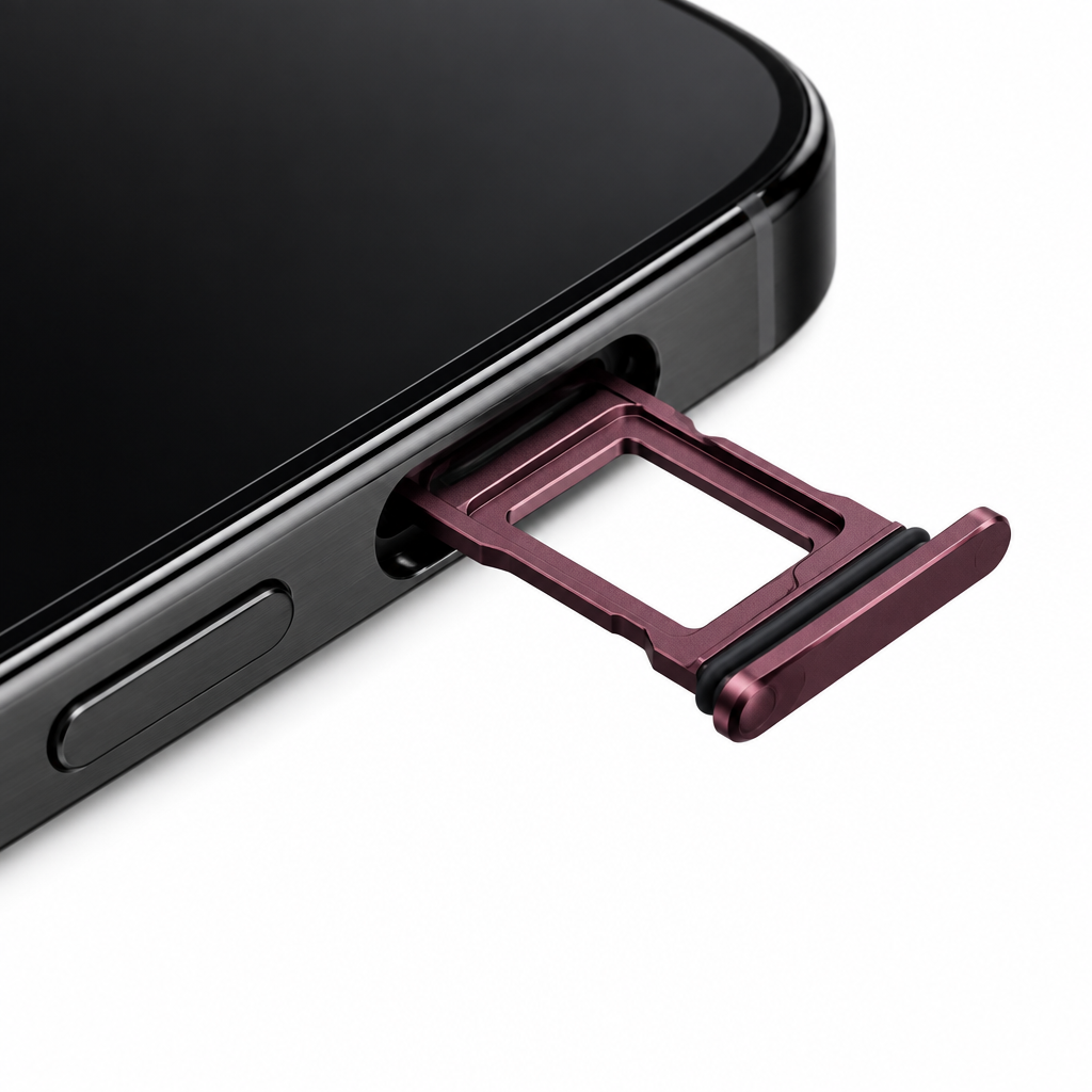 Dual Sim Tray For iPhone 18 Pro and 18 Pro Max Burgundy Red