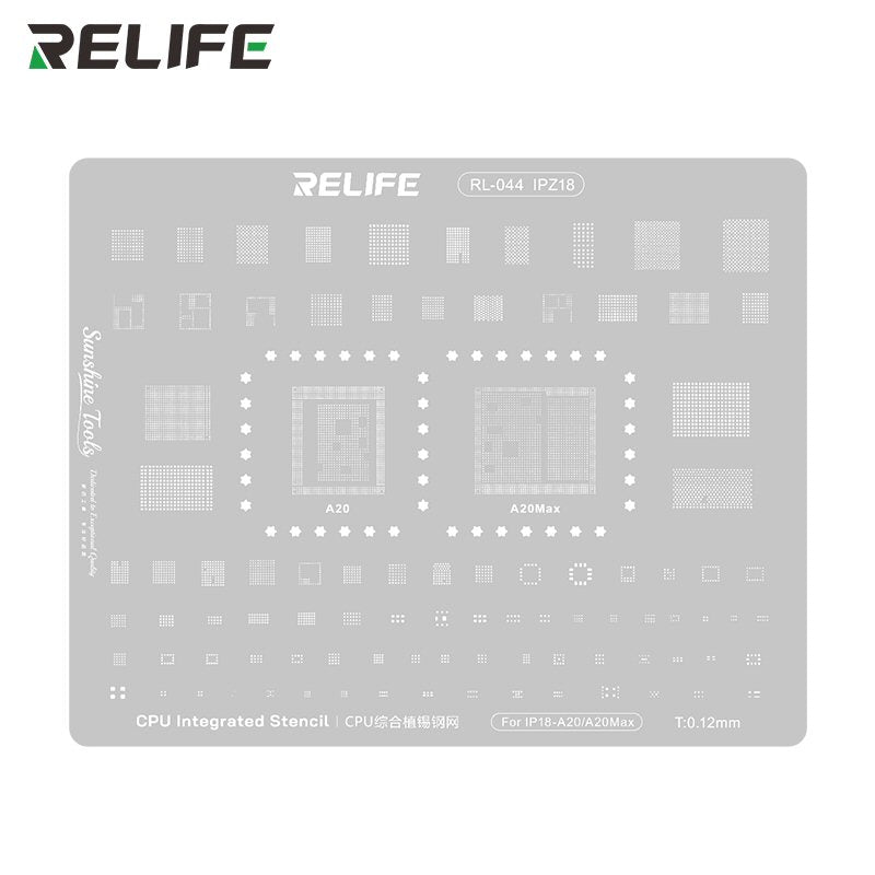 Reballing Stencil For IP18 Series Relife RL-044 For A20 and A20 Max Chipsets Stencil FoneFunShop