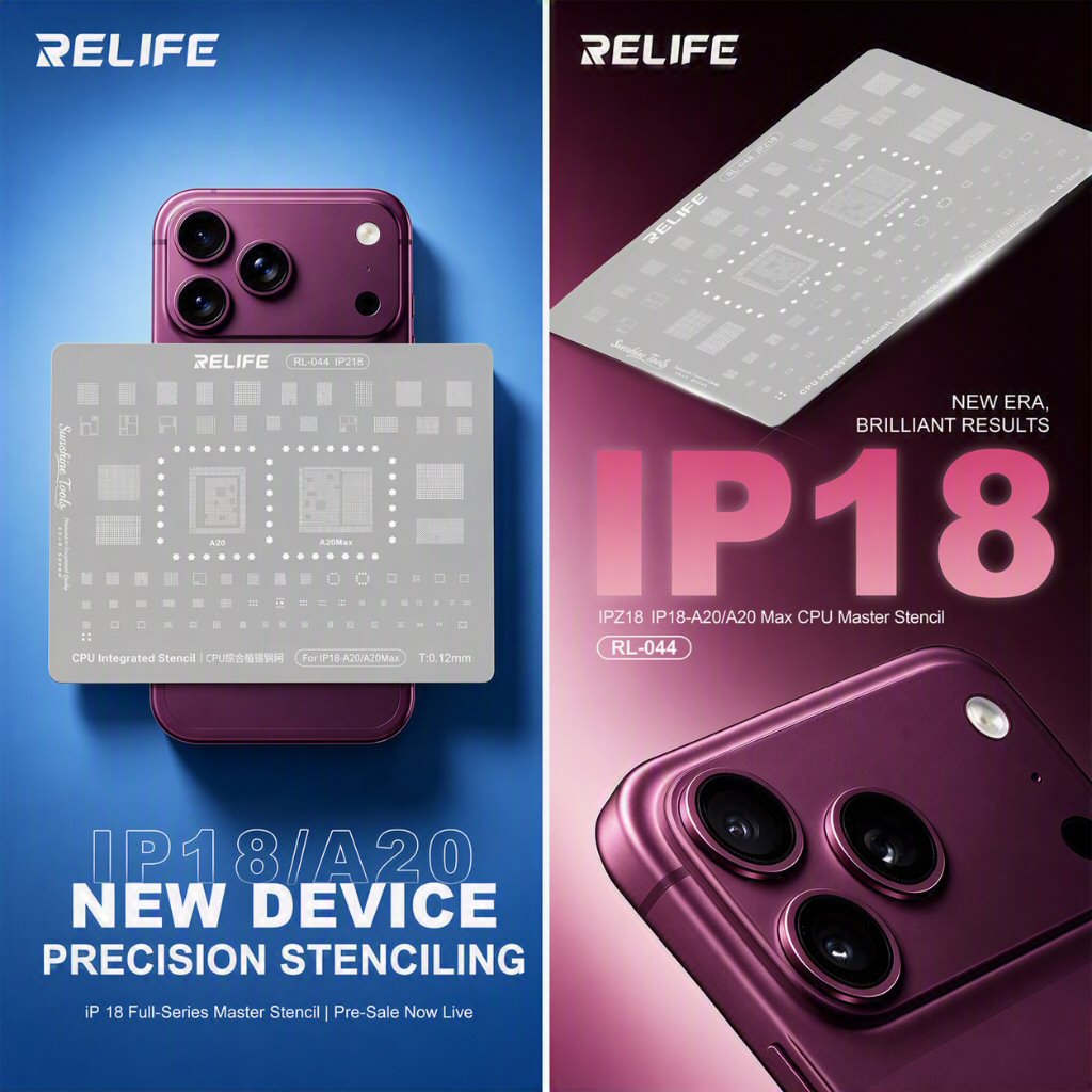 Reballing Stencil For IP18 Series Relife RL-044 For A20 and A20 Max Chipsets Stencil FoneFunShop