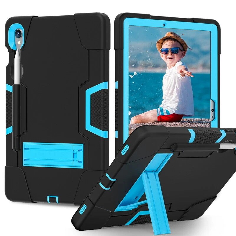 Case For Samsung Galaxy Tab S9 Tablet 11 inch Armor Rugged Black Blue Tablet Case FoneFunShop