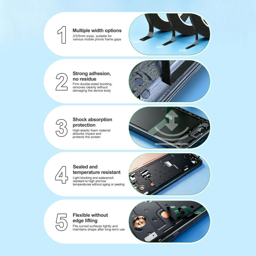 Relife HX1 Sealing & Cushioning Double-Sided Tape 5mm x 10m for Phone Repair Tape FoneFunShop