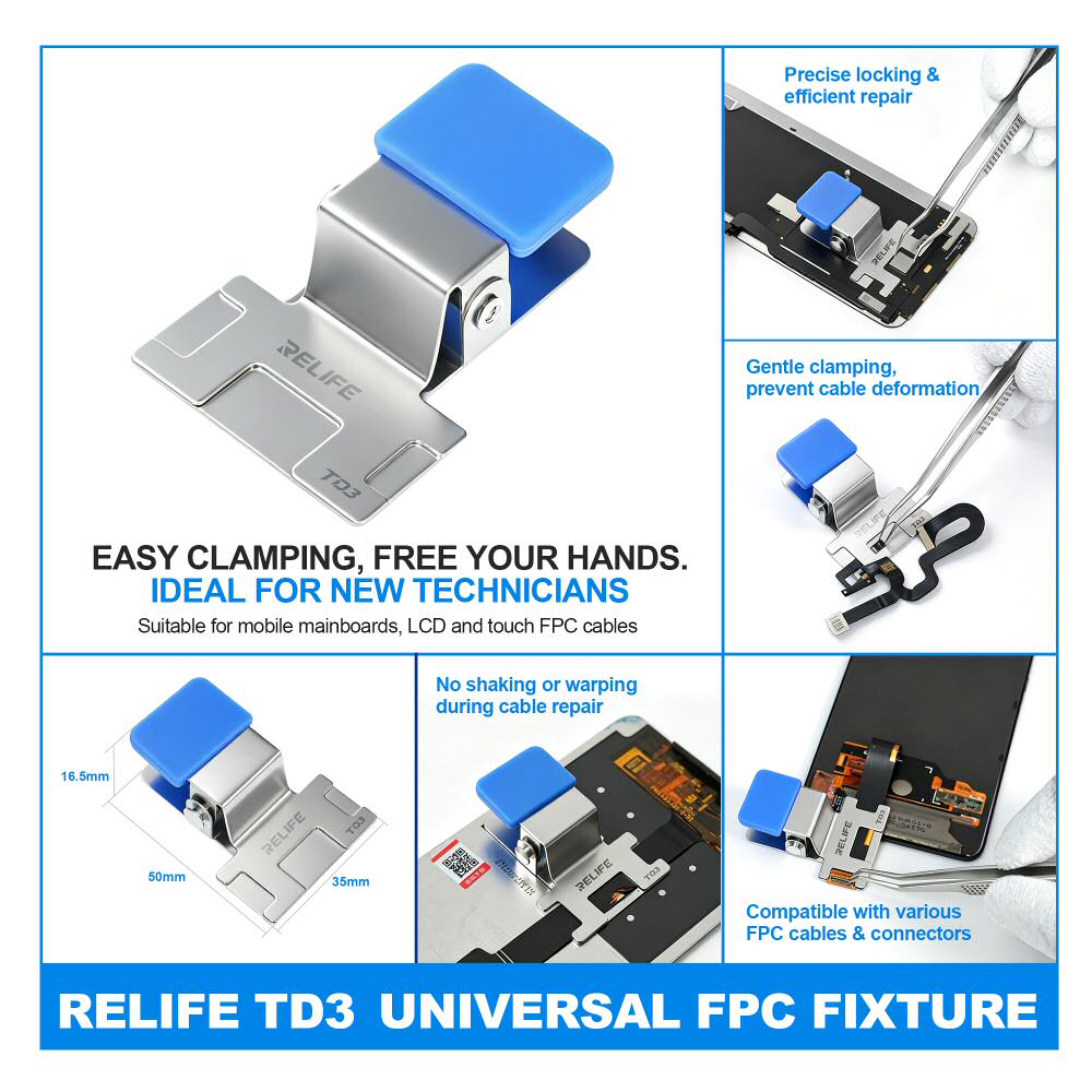 Relife TD3 FPC Holder Connector For Flex Ribbon Cable FPC Repair Repair Tool FoneFunShop