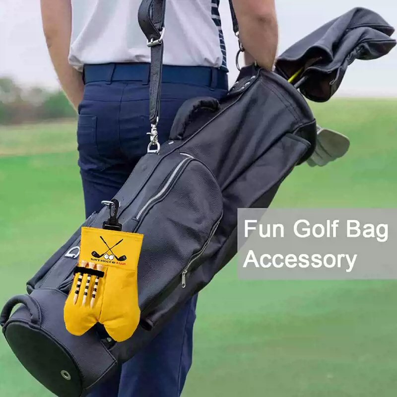 Golf Tee and Ball Holder with Carabiner Hook Holder Clasp in Yellow Golf Accessorise FoneFunShop