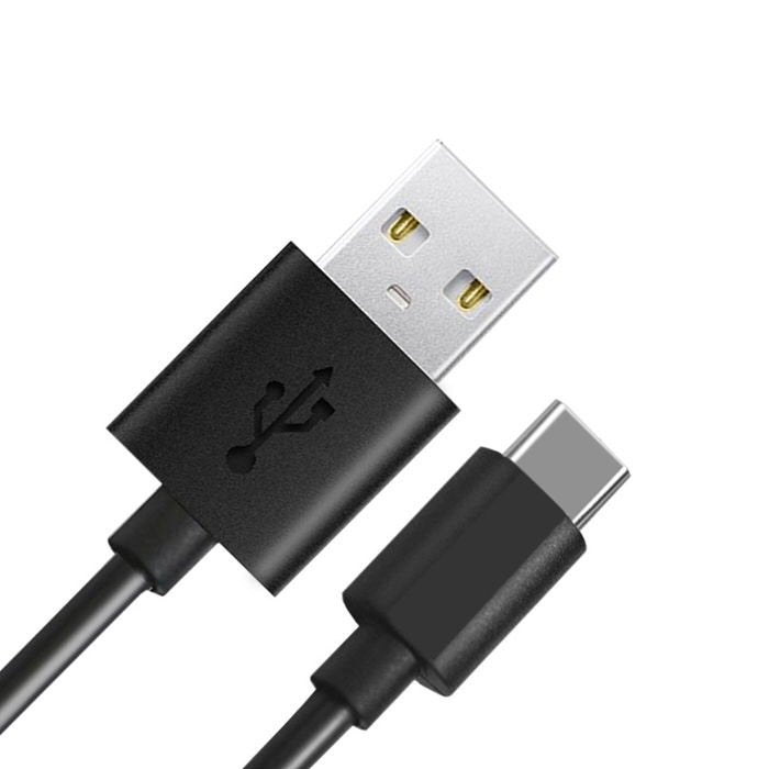 USB-A to USB-C Cable 2.4A Fast Charge 1M Black Cable FoneFunShop