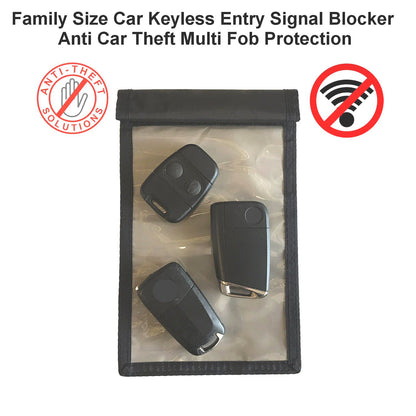 Family Sized Car Key Faraday Bag Signal Blocker for Keyless Car Fob Anti-Theft Protection Protector FoneFunShop