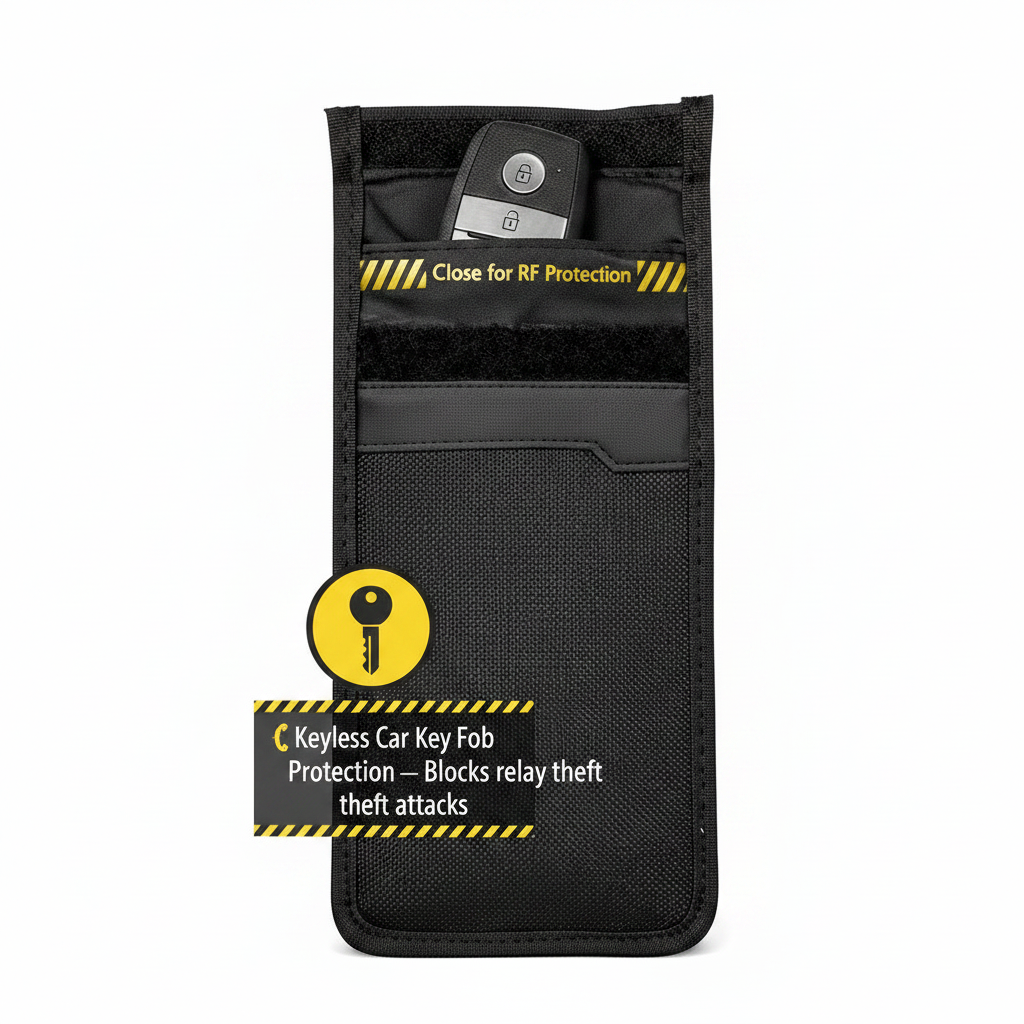 VKPS1 Keyless Car Key Faraday Bag - Anti-Theft Signal Blocker Pouch