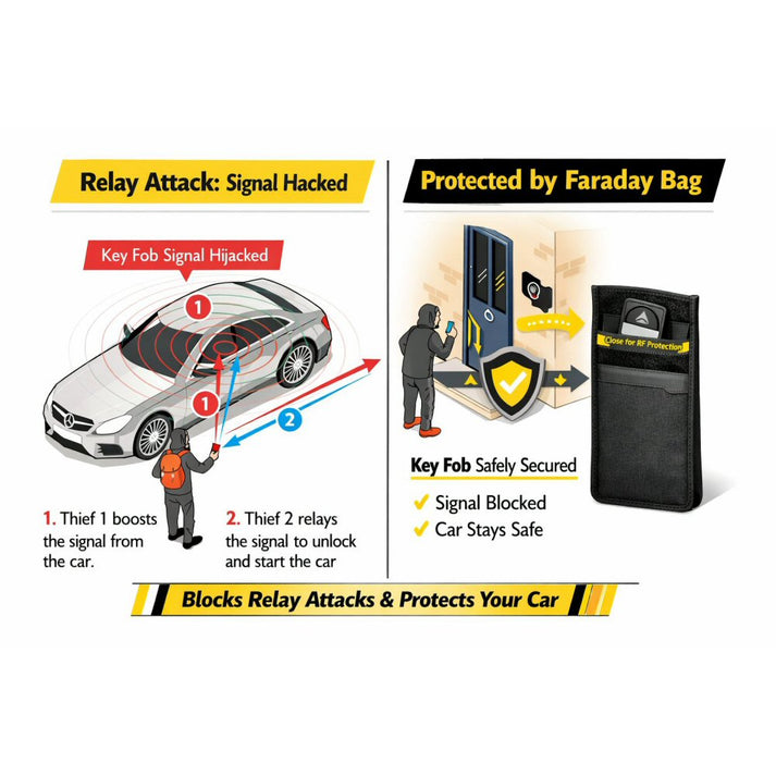 Faraday Bag For Car Key - VKS1 Key Shield Security Pouch For Keyless Entry Fob