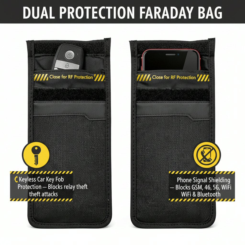 Faraday Bag Signal Blocker VKPS1 - Phone Shield Security Pouch for Smartphones and Keyless Car Key Fobs Faraday FoneFunShop