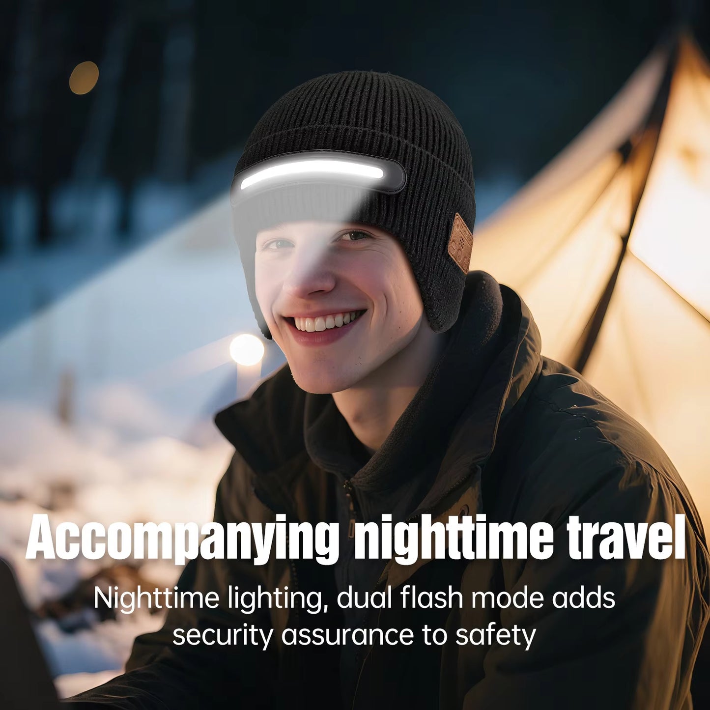 Warm Beanie Hat with Bluetooth Music Earphone LED Lights Hat FoneFunShop