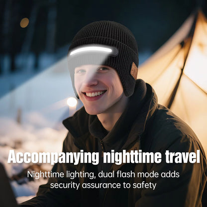 Warm Beanie Hat with Bluetooth Music Earphone LED Lights Hat FoneFunShop