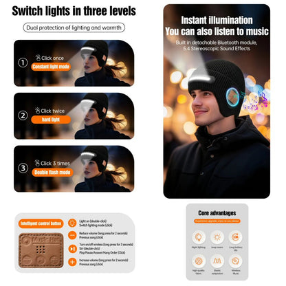 Warm Beanie Hat with Bluetooth Music Earphone LED Lights Hat FoneFunShop