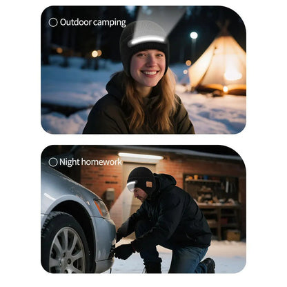 Warm Beanie Hat with Bluetooth Music Earphone LED Lights Hat FoneFunShop