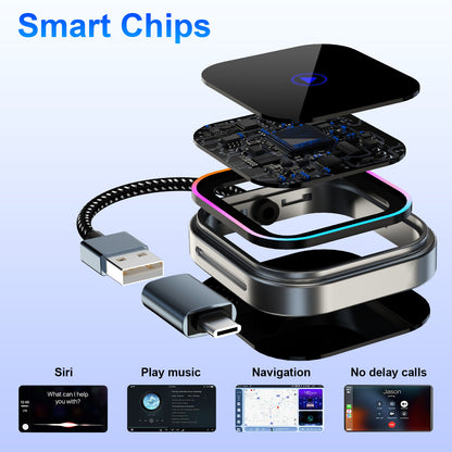 Wireless Bluetooth Car Stereo Adapter for Apple Carplay and Android Auto - USB-C Car FoneFunShop
