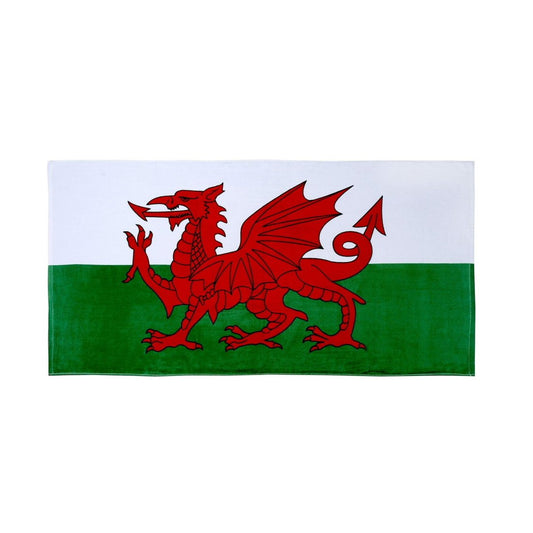 100% Cotton Wales Welsh Flag Printed Beach Towel Towel FoneFunShop