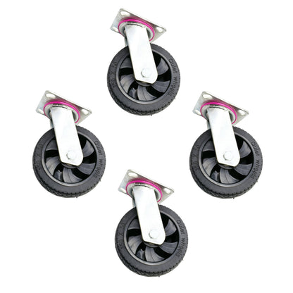 6 Inch 150mm Heavy Duty Rubber Swivel Castor Wheel For Trolley Dolly Caster (Pack of 4)