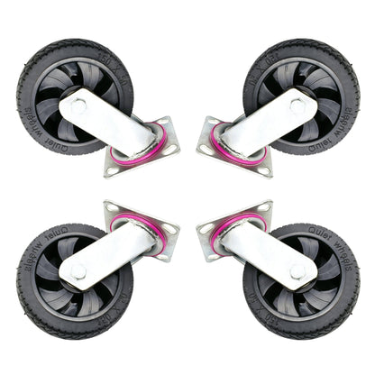 6 Inch 150mm Heavy Duty Rubber Swivel Castor Wheel For Trolley Dolly Caster (Pack of 4)