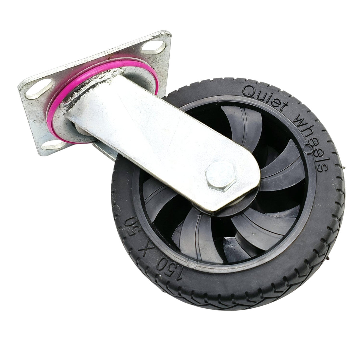 6 Inch 150mm Heavy Duty Rubber Swivel Castor Wheel For Trolley Dolly Caster (Pack of 4)