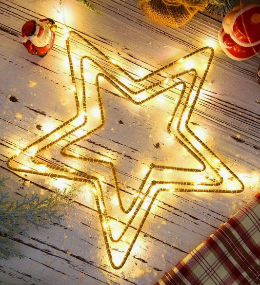Festive Golden Star Trio - 3 Piece Beautiful LED Christmas Decoration Set Christmas FoneFunShop
