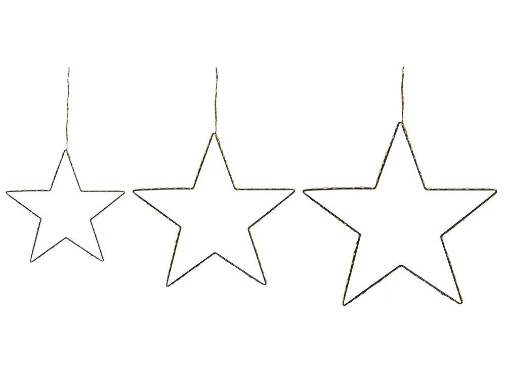 Festive Golden Star Trio - 3 Piece Beautiful LED Christmas Decoration Set Christmas FoneFunShop