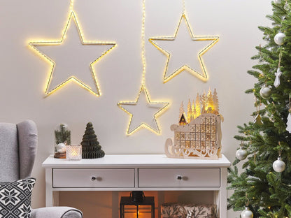 Festive Golden Star Trio - 3 Piece Beautiful LED Christmas Decoration Set Christmas FoneFunShop