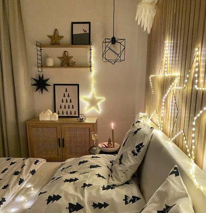 Festive Golden Star Trio - 3 Piece Beautiful LED Christmas Decoration Set Christmas FoneFunShop